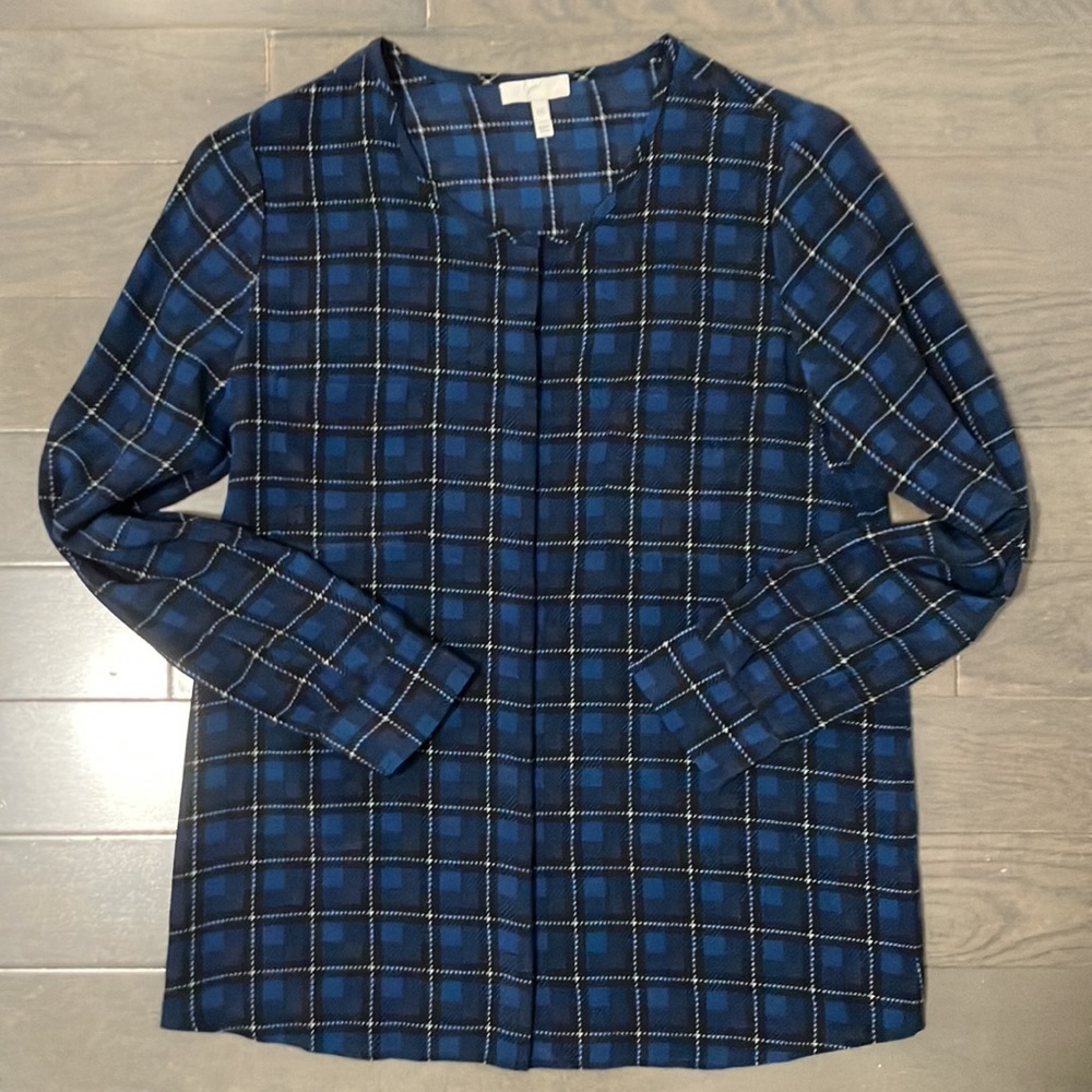 Joie Silk Button Down Patterned Blouse Size Xxs - image 1